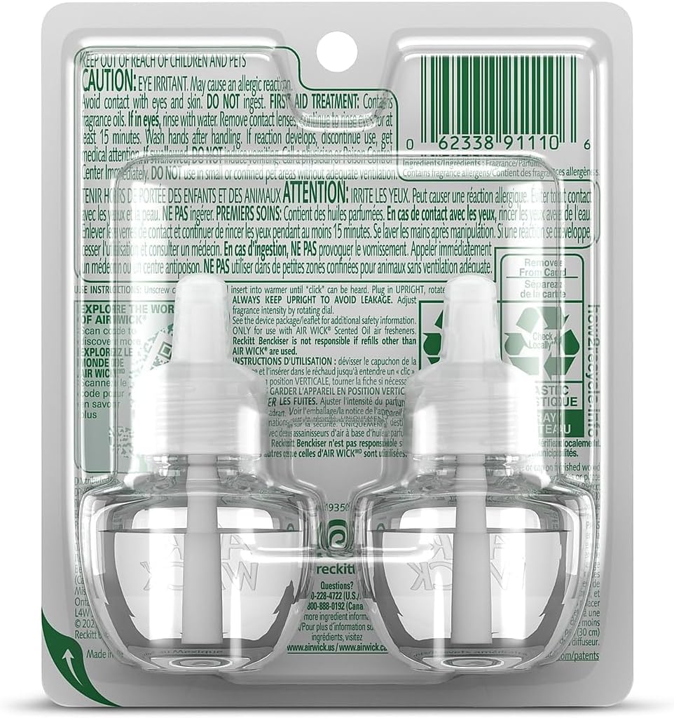 Air Wick Plug in Scented Oil Refill, 2ct, Paradise Retreat, Air Freshener, Essential Oils